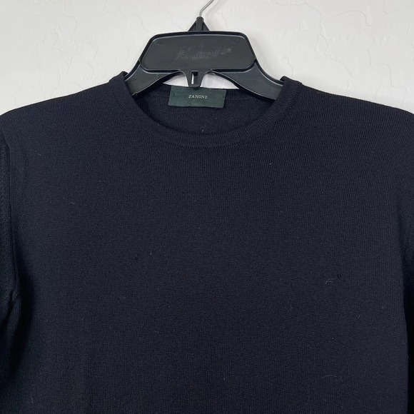 Zanone Womens Wool Crew Neck Sweater Black Quiet Luxury Minimalist Capsule Sz 42 - Picture 3 of 12